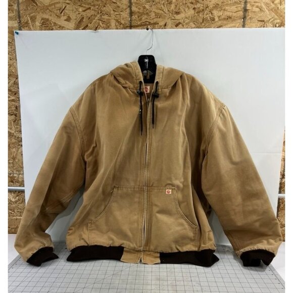 Red Kap Other - Red Kap Tan Canvas Duck Quilted Hooded Work Jacket Men’s Size 2XL Vintage